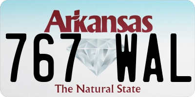 AR license plate 767WAL
