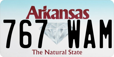 AR license plate 767WAM