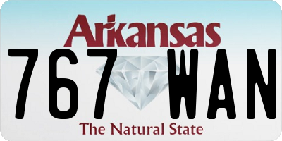 AR license plate 767WAN