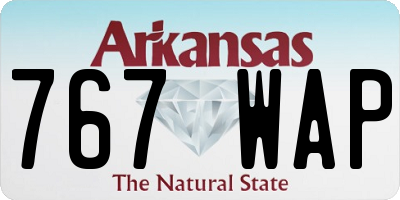 AR license plate 767WAP
