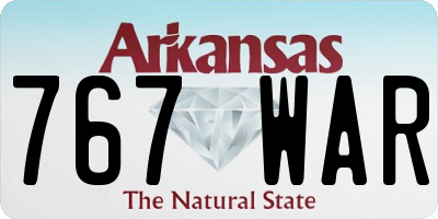 AR license plate 767WAR