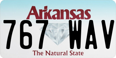 AR license plate 767WAV