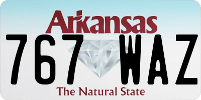 AR license plate 767WAZ