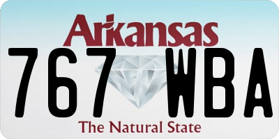 AR license plate 767WBA