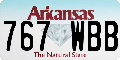 AR license plate 767WBB