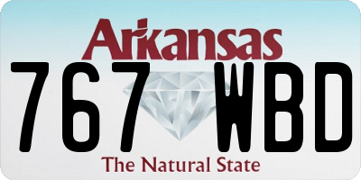 AR license plate 767WBD