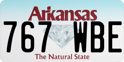 AR license plate 767WBE