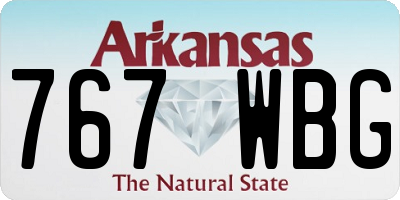 AR license plate 767WBG