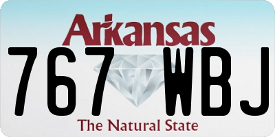 AR license plate 767WBJ