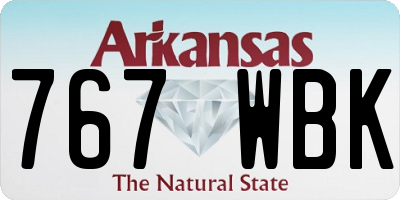 AR license plate 767WBK