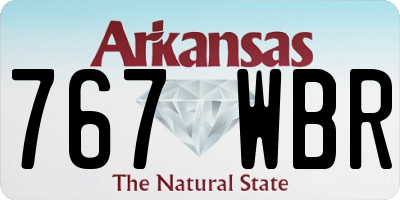 AR license plate 767WBR