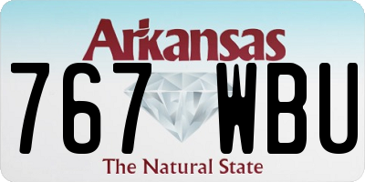 AR license plate 767WBU