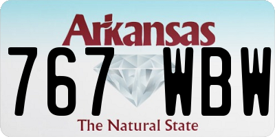 AR license plate 767WBW