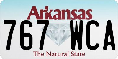 AR license plate 767WCA