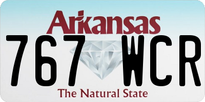 AR license plate 767WCR
