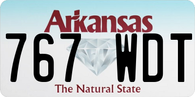 AR license plate 767WDT
