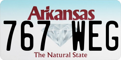 AR license plate 767WEG