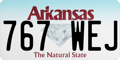 AR license plate 767WEJ