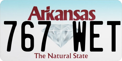 AR license plate 767WET