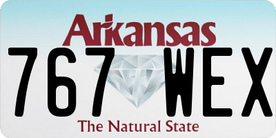AR license plate 767WEX