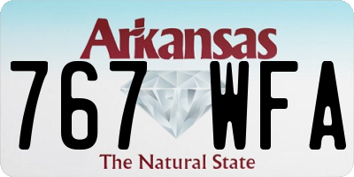 AR license plate 767WFA