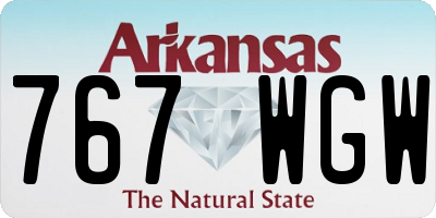 AR license plate 767WGW