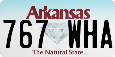 AR license plate 767WHA