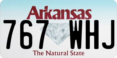 AR license plate 767WHJ
