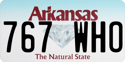 AR license plate 767WHO