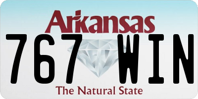 AR license plate 767WIN