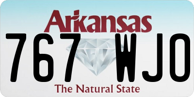 AR license plate 767WJO