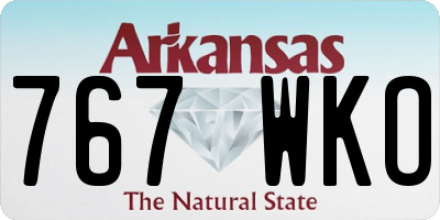 AR license plate 767WKO