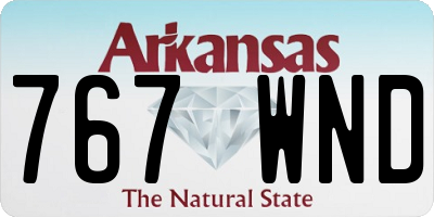 AR license plate 767WND