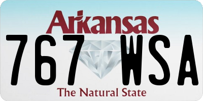 AR license plate 767WSA