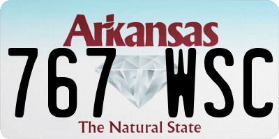 AR license plate 767WSC