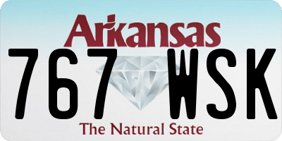 AR license plate 767WSK