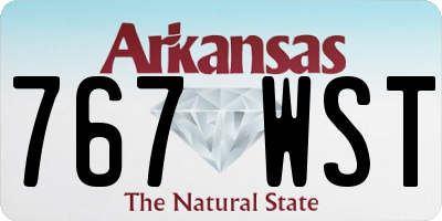 AR license plate 767WST