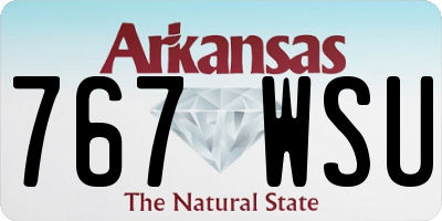 AR license plate 767WSU