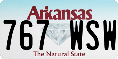 AR license plate 767WSW