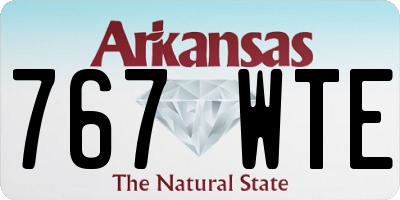AR license plate 767WTE