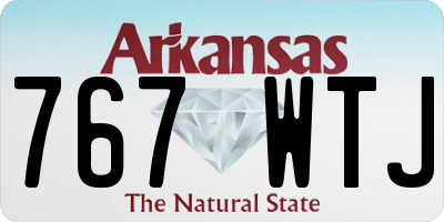 AR license plate 767WTJ