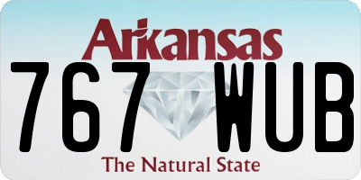 AR license plate 767WUB
