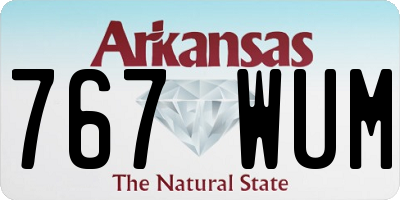 AR license plate 767WUM