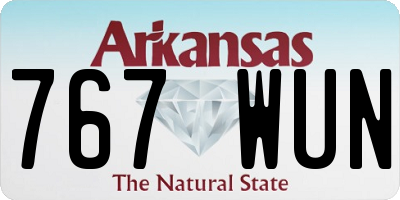 AR license plate 767WUN