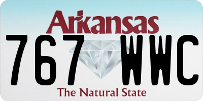 AR license plate 767WWC