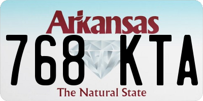 AR license plate 768KTA