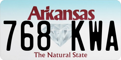 AR license plate 768KWA