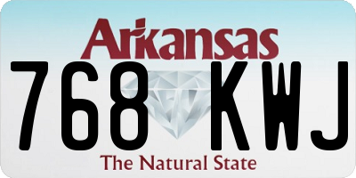 AR license plate 768KWJ