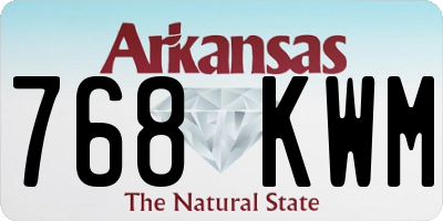 AR license plate 768KWM
