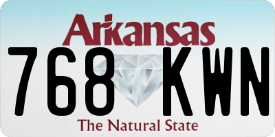 AR license plate 768KWN